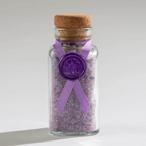 Lavender Bath Salts in Glass Bottle with Cork Top