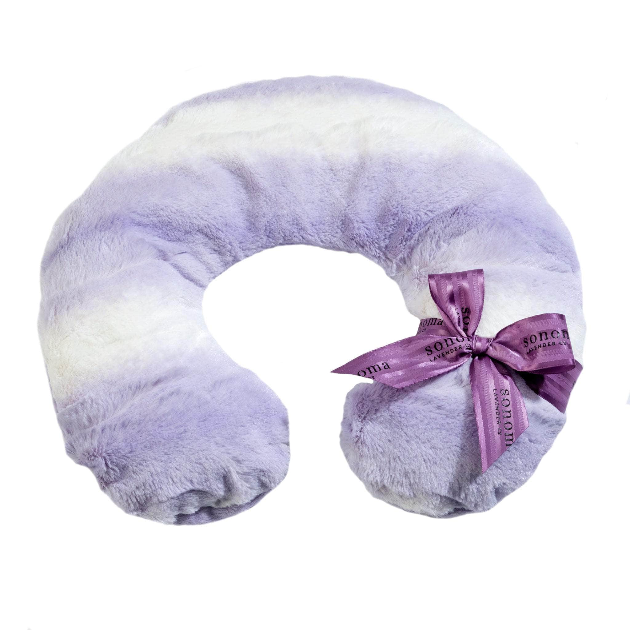 Soft, lavender-scented neck pillow that provides soothing relief for neck pain and promotes relaxation with its calming fragrance.