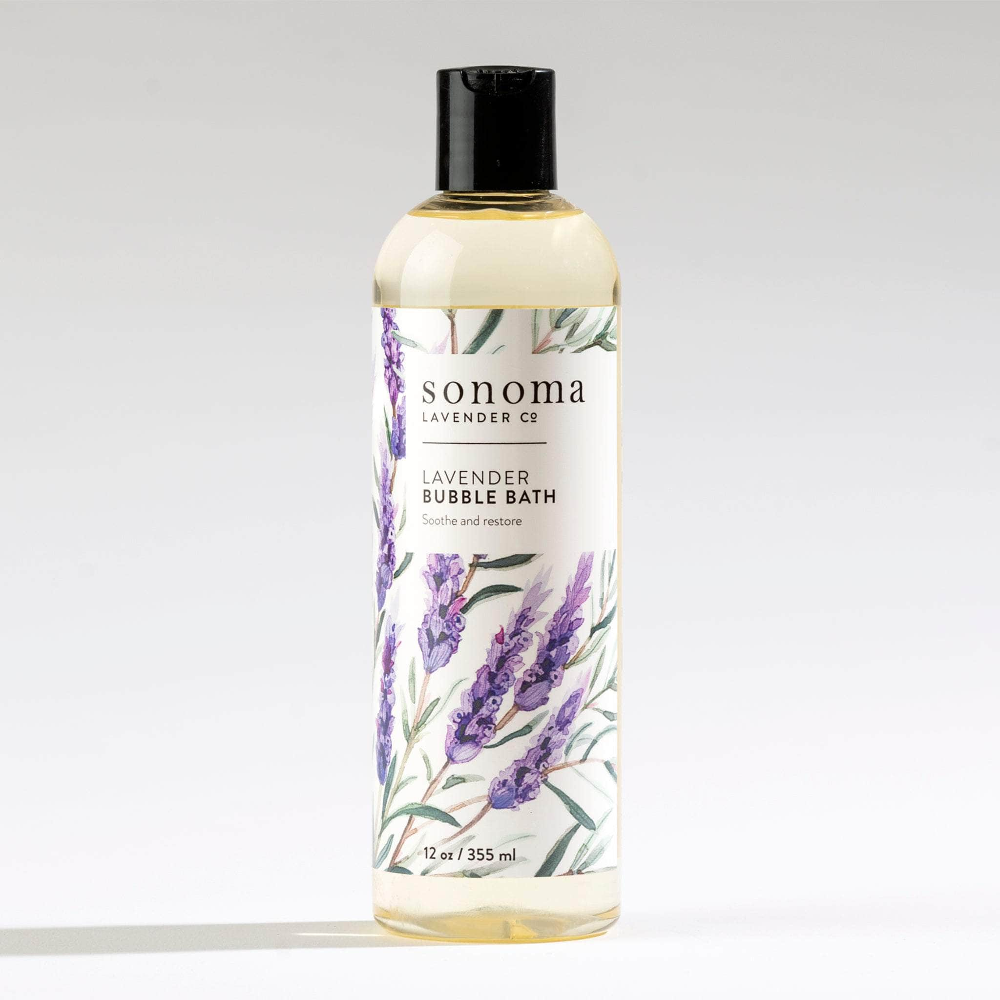 Deeply relaxing lavender bubble bath with rich, moisturizing lather to soothe skin and calm the senses.