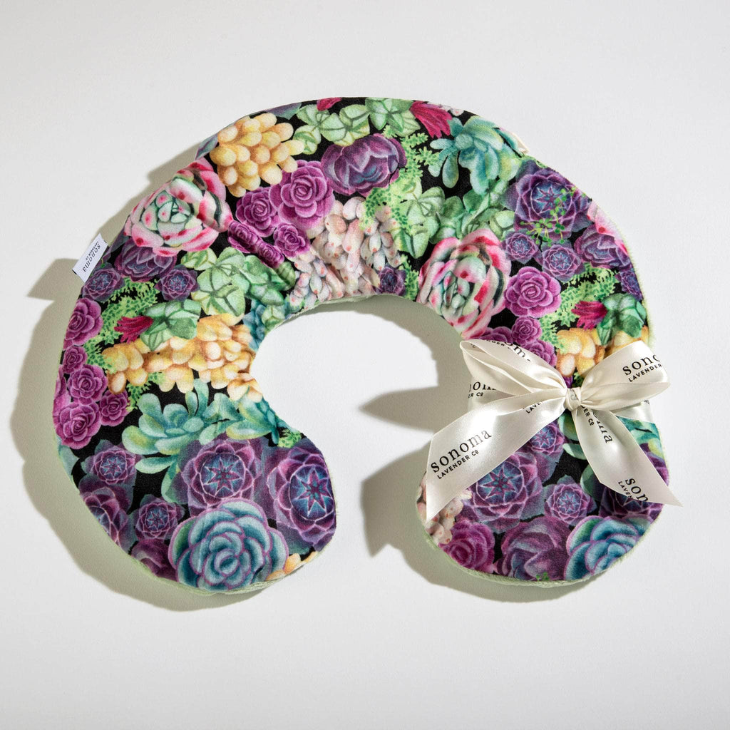 Lavender Succulents Neck Pillow