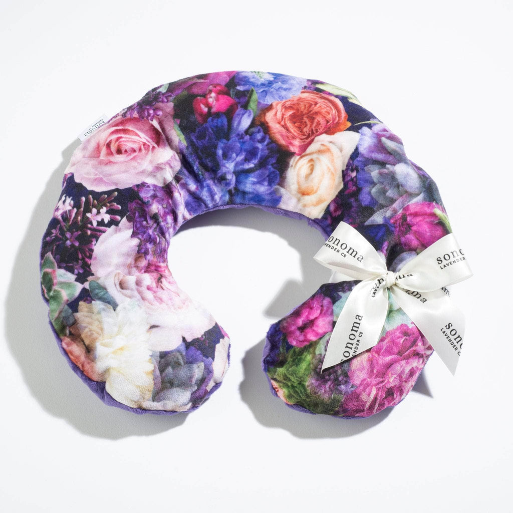 Lavender Spa Neck Pillow in Peony Bouquet Fabric