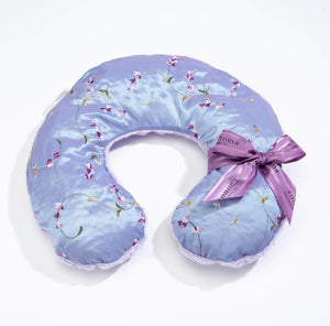 Lavender Spa Neck Pillow with Embroidered Lilac Facing